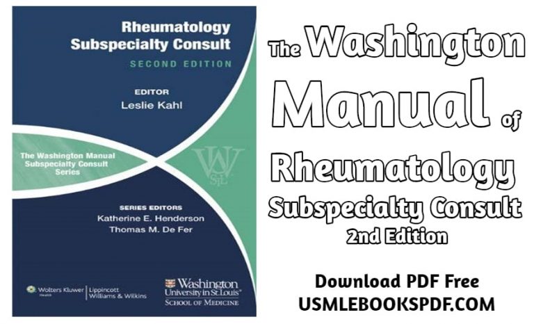 Download The Washington Manual of Rheumatology Subspecialty Consult 2nd Edition PDF Free | USMLE